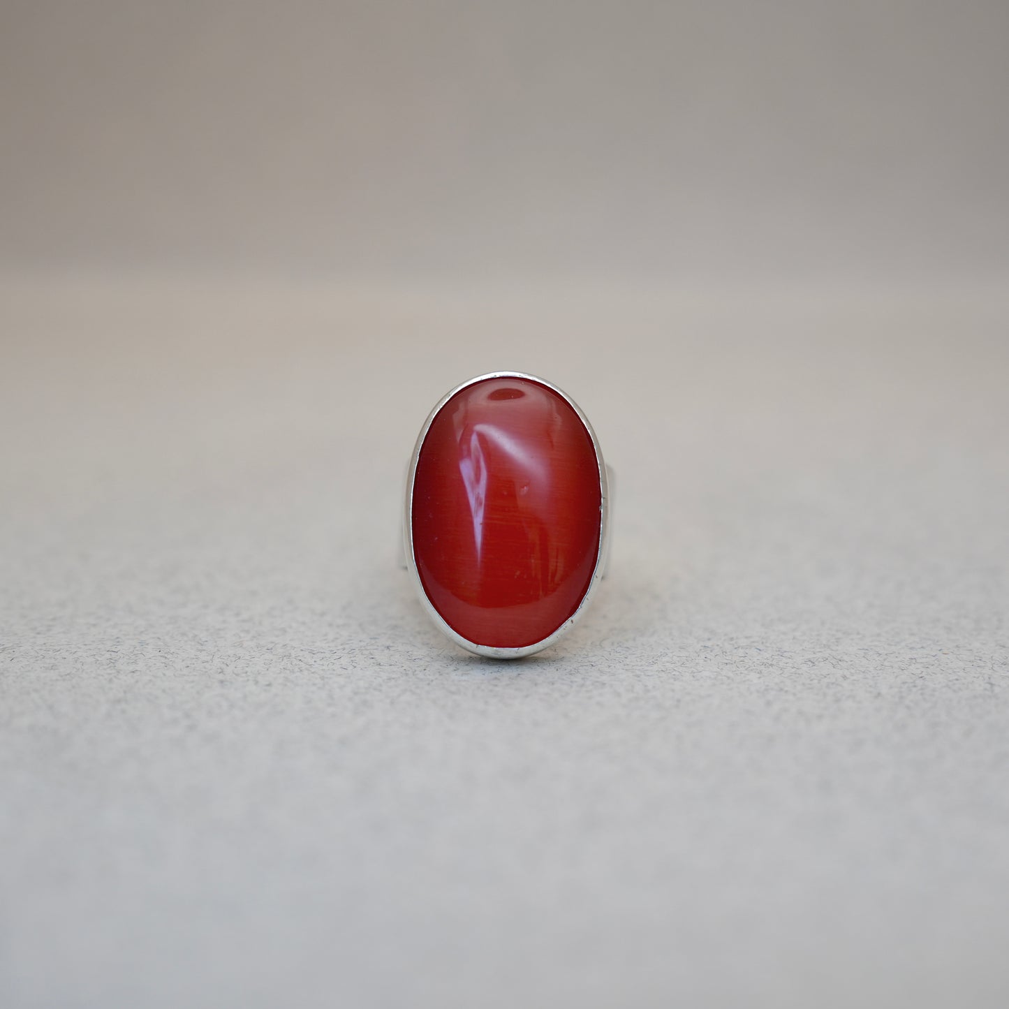 Oval Carnelian Sterling Silver Ring