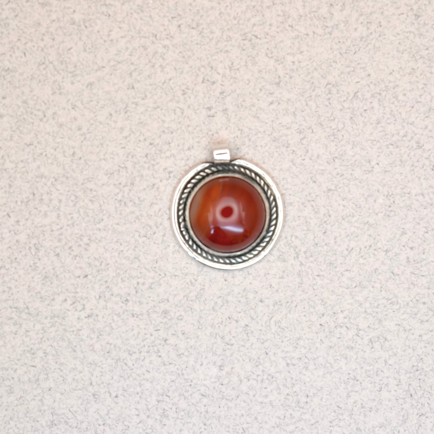 Circle Carnelian Crystal Pendant