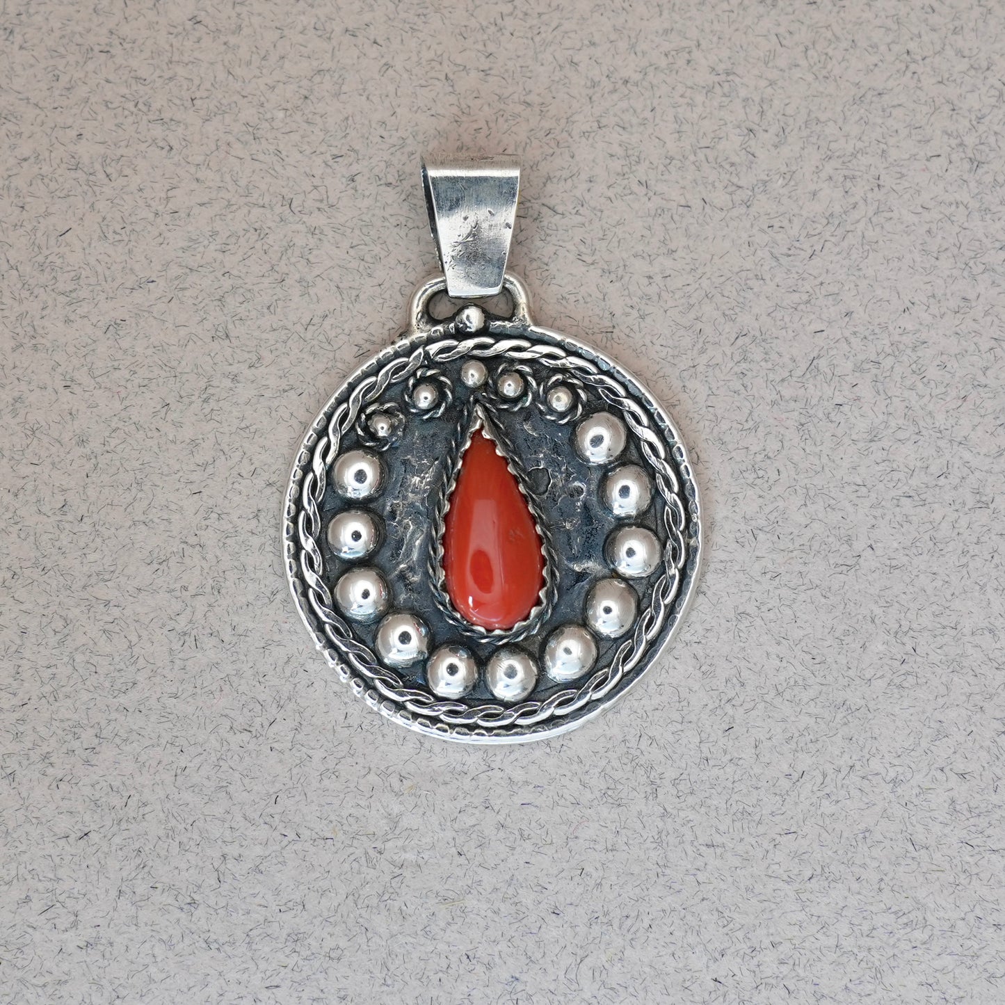 Oval Coral Gemstone Pendant
