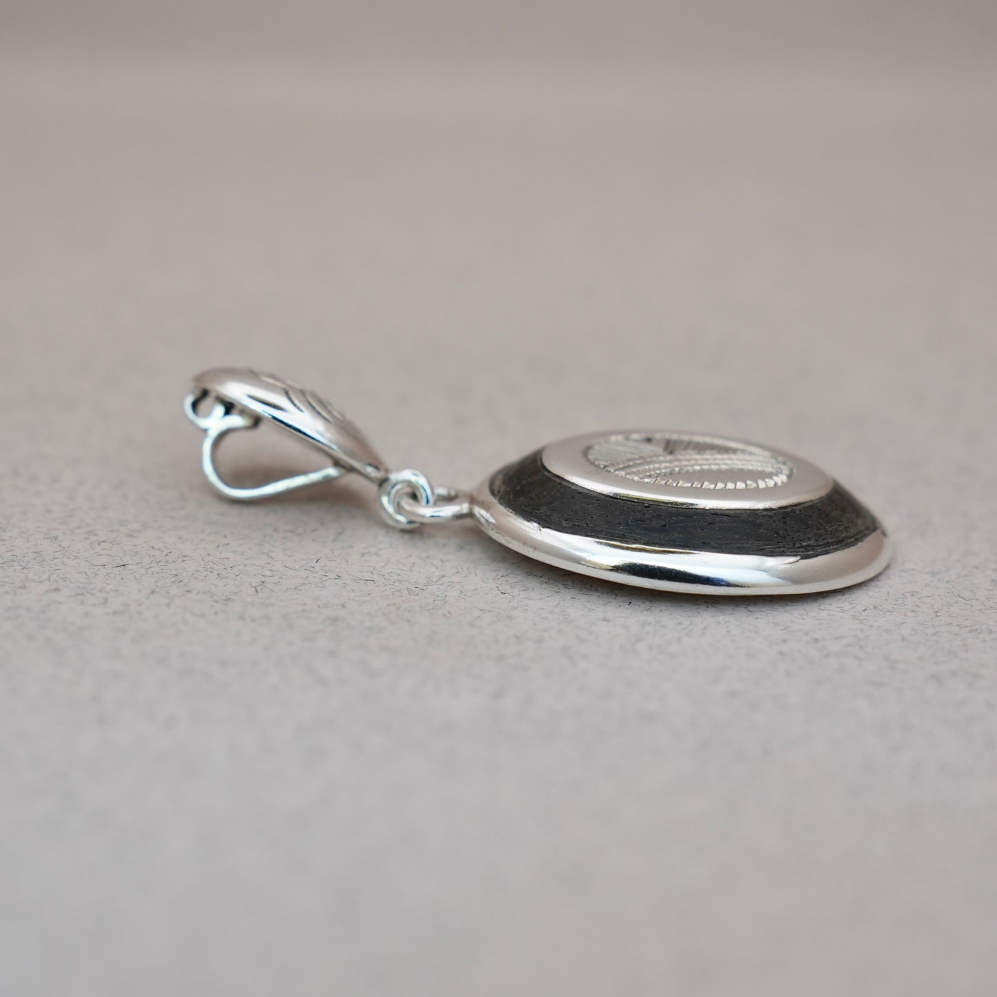 Ebony Wood Oval Pendant