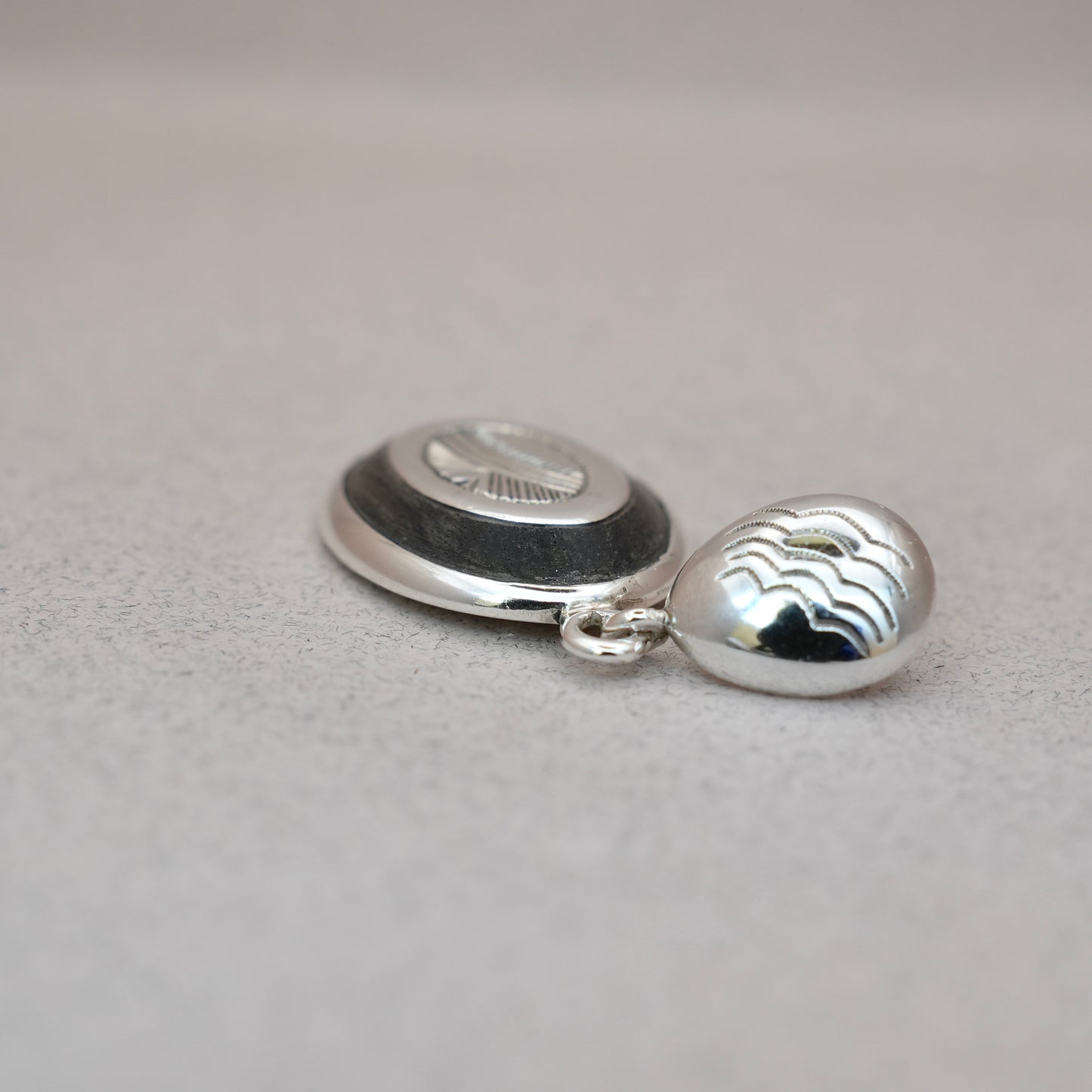 Ebony Wood Oval Pendant