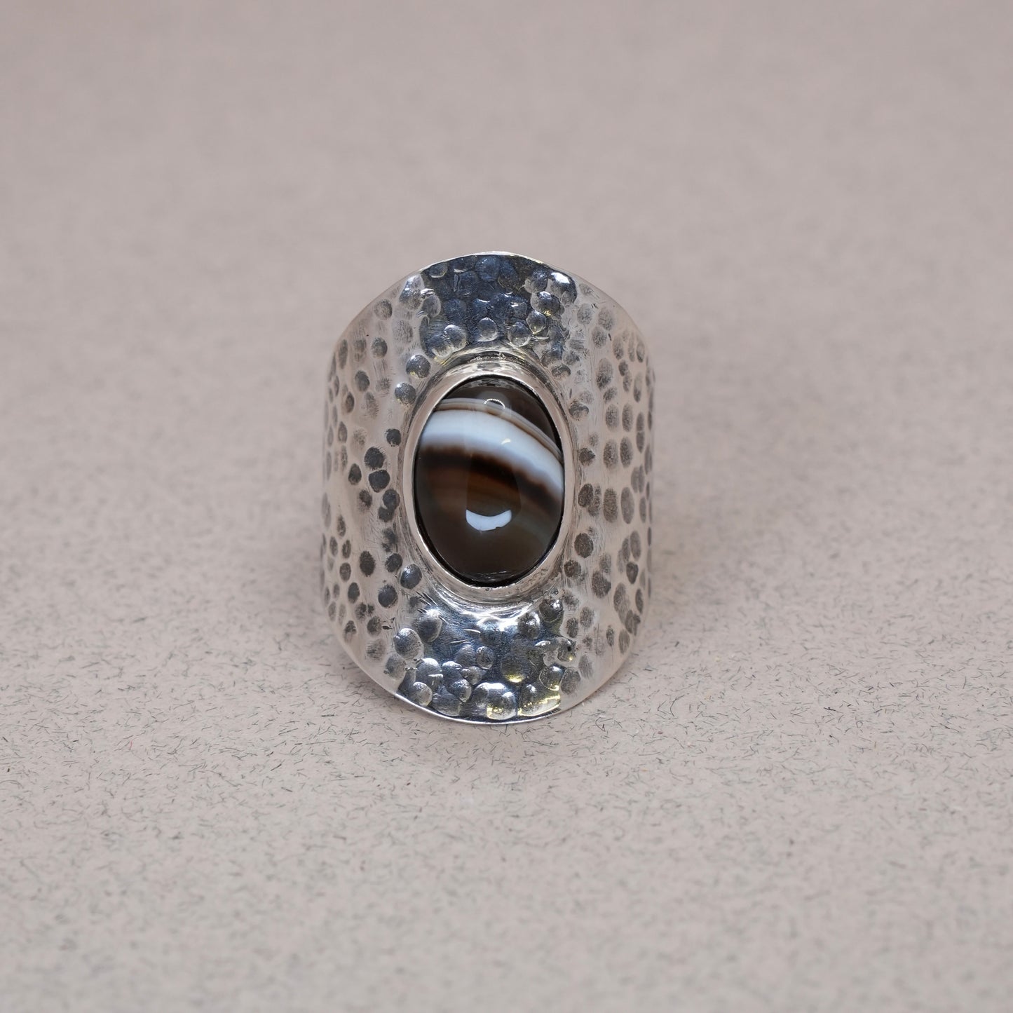 Handcrafted Oval Jasper Ethnic Ring made from Genuine 925 Sterling Silver