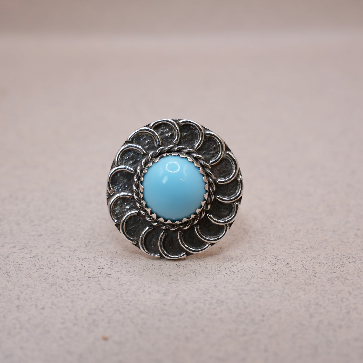 Turquoise Cabochon Circle Ring