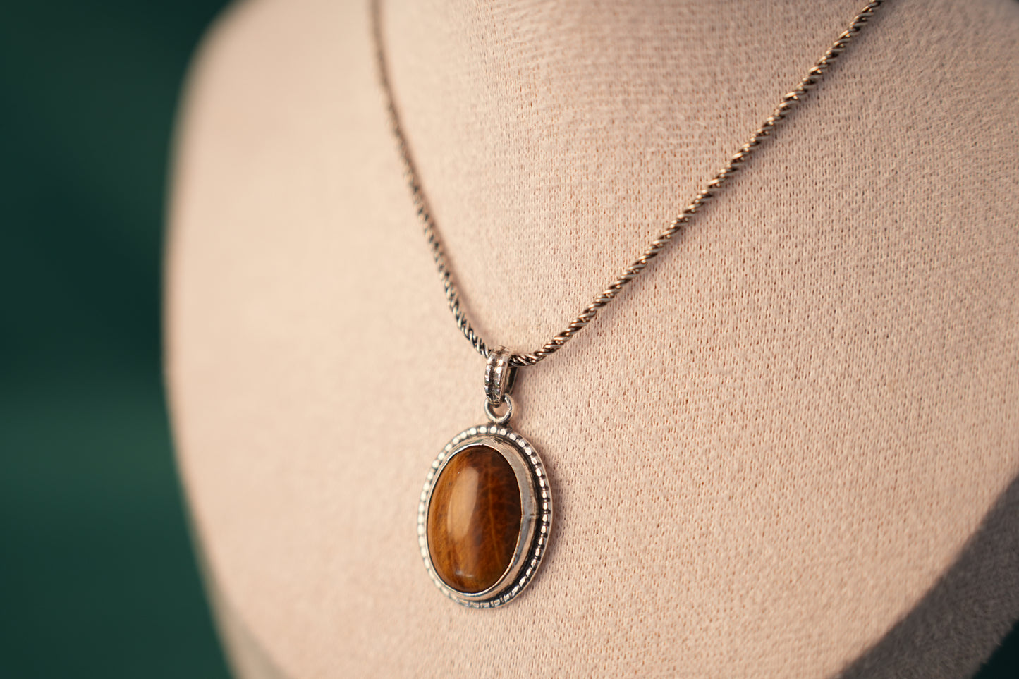 Tiger’s Eye Jewellery set Necklace, Earrings and Ring