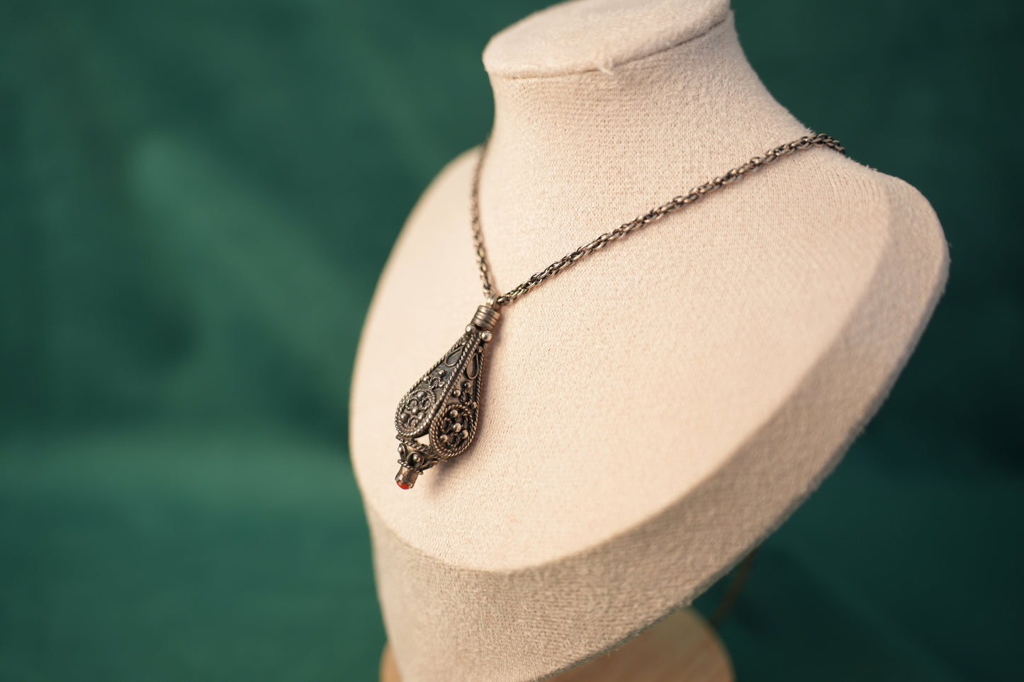 Amazigh Lamp Pendant with Coral Gemstone