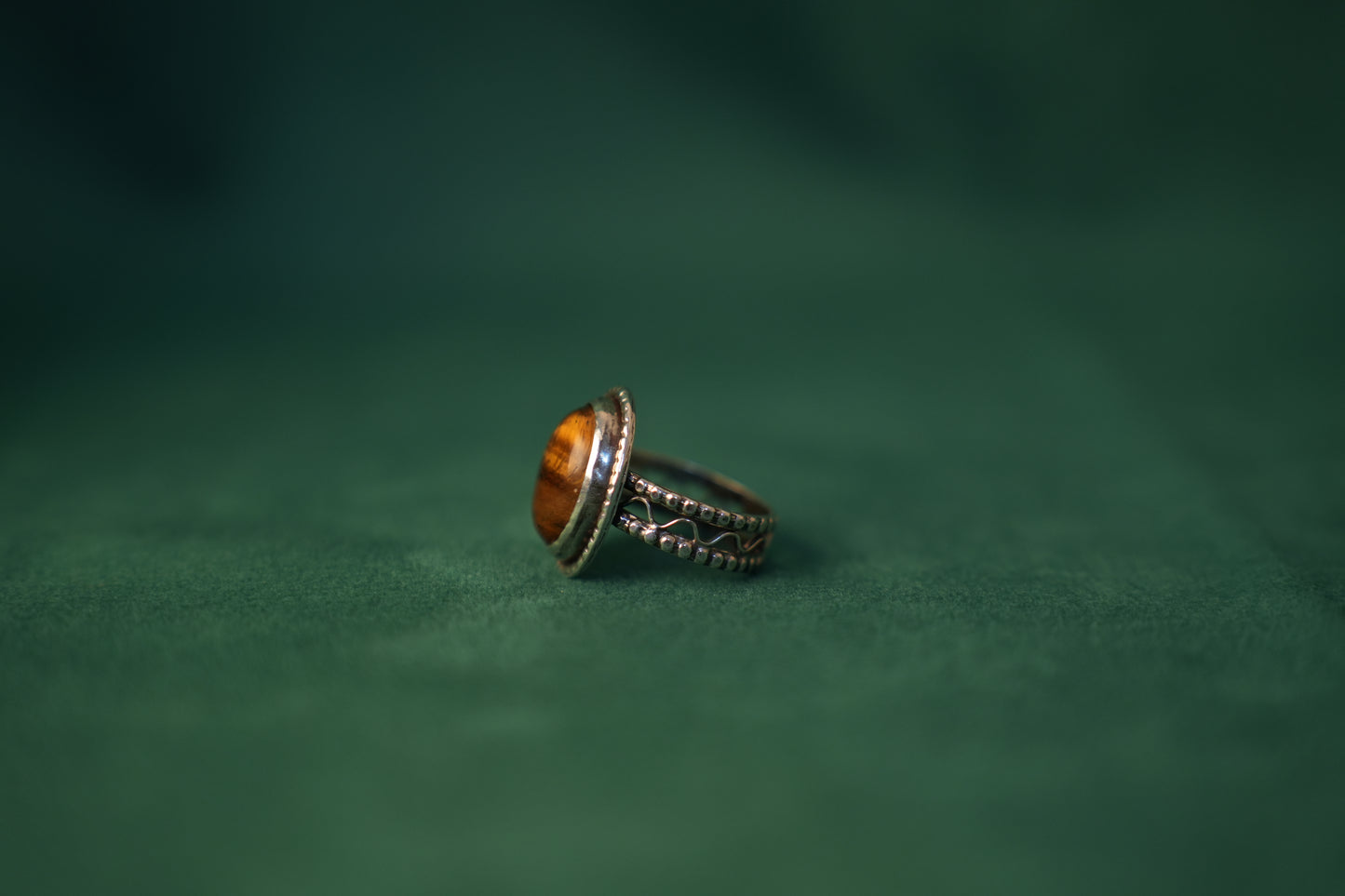 Tiger’s Eye Jewellery set Necklace, Earrings and Ring