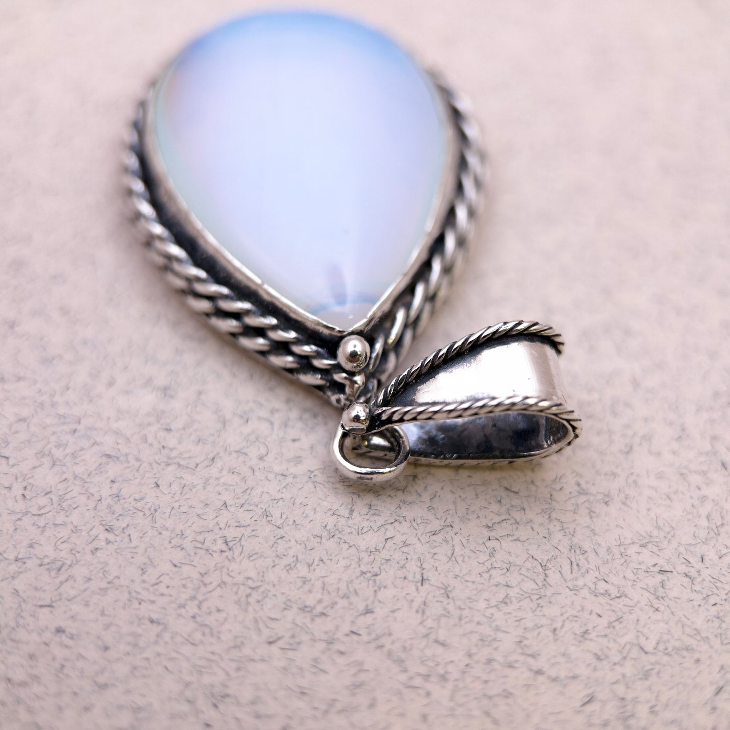 White Opalite Teardrop Pendant