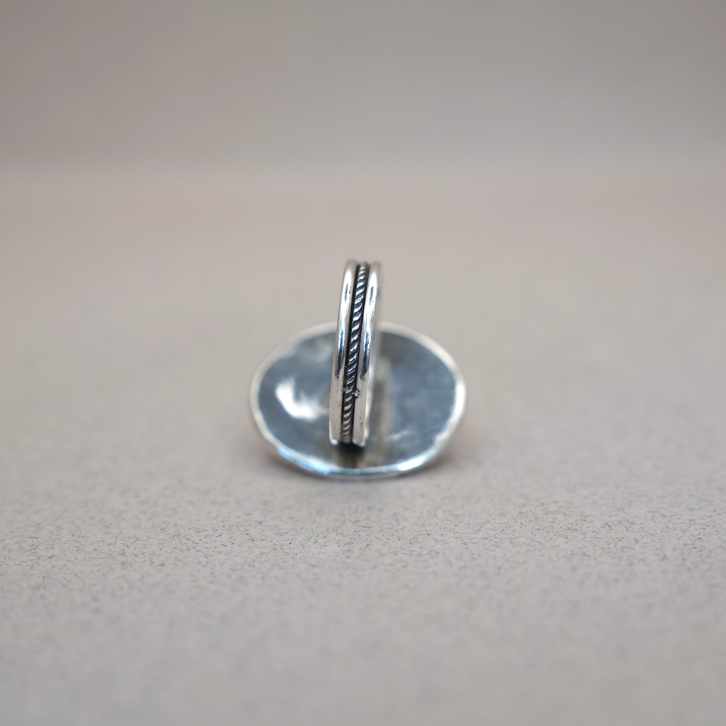 Oval Coral Sterling Silver Ring