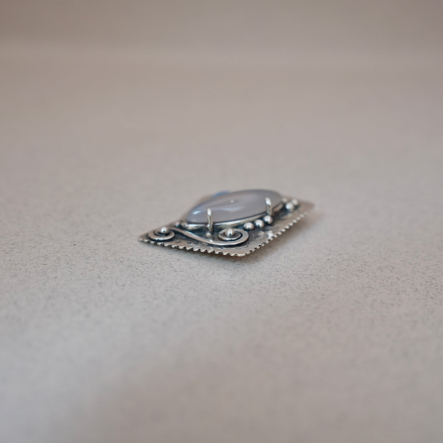 Grey Vintage Chalcedony Pendant