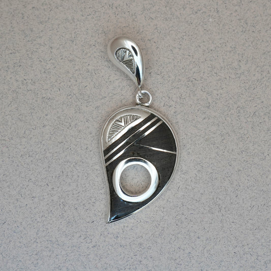 Ebony wood  teardrop Pendant