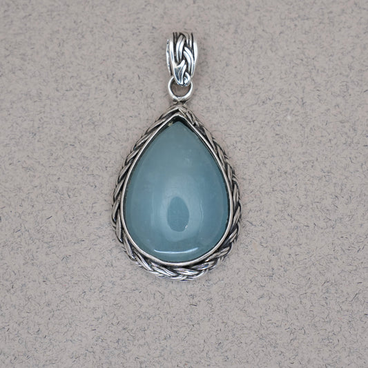 Blue Opal Teardrop Pendant