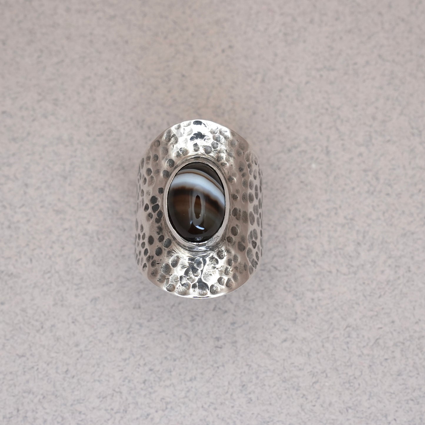 Handcrafted Oval Jasper Ethnic Ring made from Genuine 925 Sterling Silver