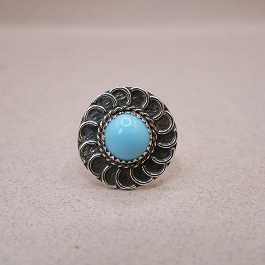 Turquoise Cabochon Circle Ring