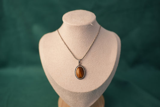 Tiger’s Eye Jewellery set Necklace, Earrings and Ring