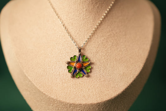 Amazigh-Inspired Sterling Silver Pendant