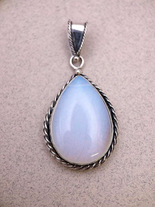 White Opalite Teardrop Pendant